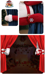 Christmas Gnome Hugging Curtain Pullbacks