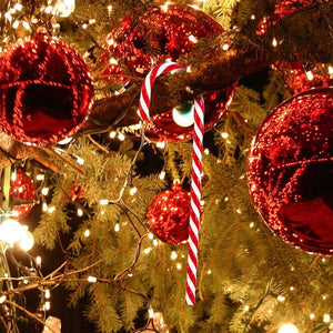 Décorations d'arbre de Noël à rayures de canne en sucre