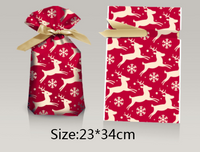 Christmas Gift Ribbon Drawstring Wrap Candy Bag (50 Pcs)
