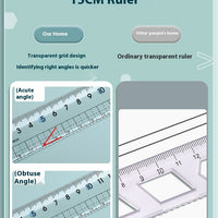 Youpai Ruler Sets Transparent Acrylic Drawing Four-piece Square Protractor