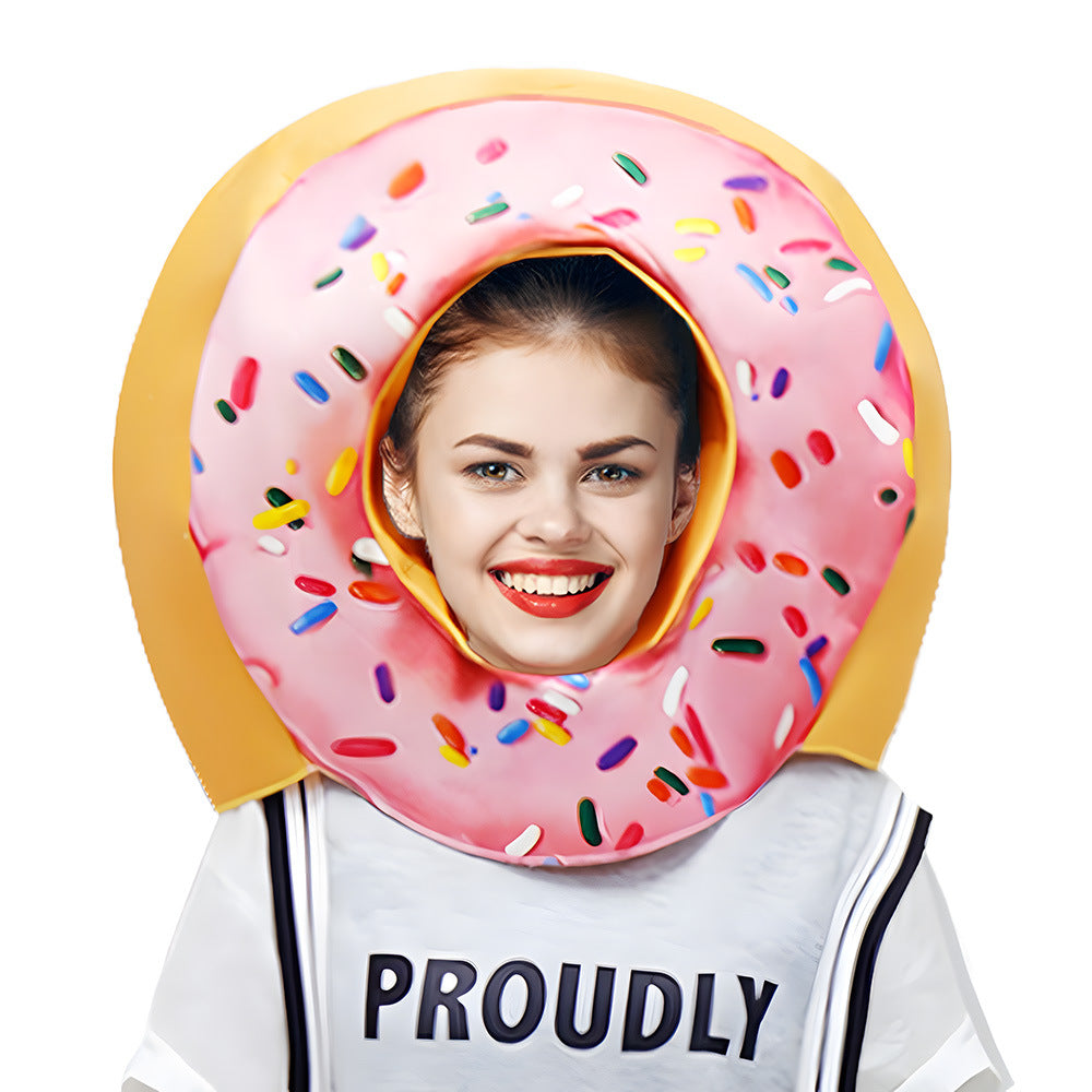 Conjunto de cabeza de Donut para fiesta de Halloween, accesorios para pastel de fresa, disfraz de escenario actuación