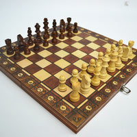 Wooden Magnetic 3 In 1 Chess Set  Folding