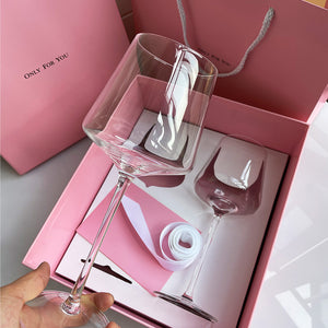 Ins Red Wine Glass Gift Box High-value Suit Romantic Personality Couple Wedding Gift Champagne Glass Crystal Goblet