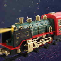 Remote Control Rail Car Smoke Music Light Christmas Charging Train