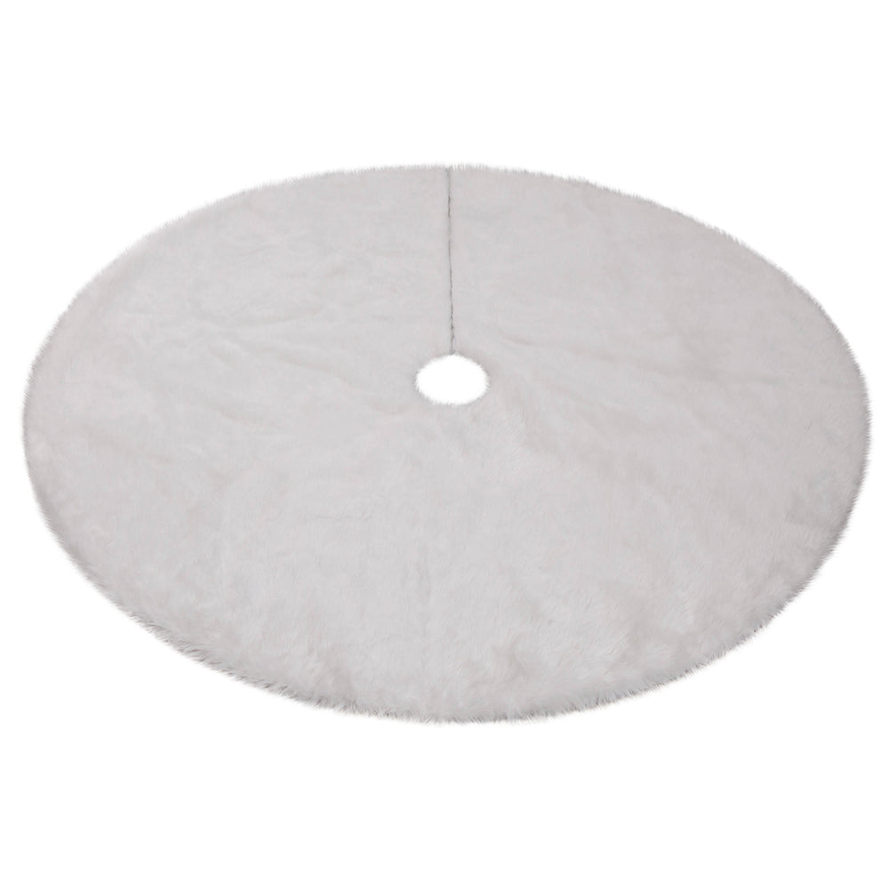 White Plush Christmas Tree Skirt