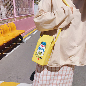 Milk Carton Shape Shoulder Bags