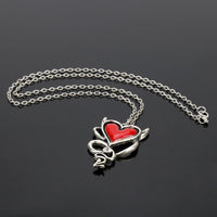 European And American Style Personalized Love Necklace Red Oil Drop Peach Heart Pendant Halloween COS Accessories In Stock Wholesale