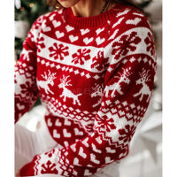 Christmas Elk Long Sleeve Knitted Sweater
