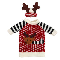 Reindeer Hat Christmas Sweater Wine Bottle Cover
