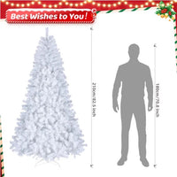 FCH 7ft 1346 Branches Automatic Tree Structure PVC Material 500 Lights Cool Color 8 Modes Christmas Tree White