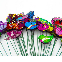 Simulation stéréo papillon libellule en plastique, prise papillon fleur de jardin