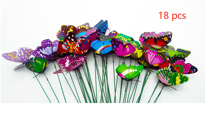 Simulation Stereo Butterfly Plastic dragonfly Plug Butterfly Garden Flower