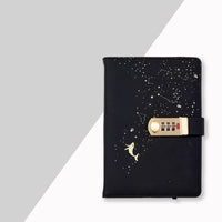 Password Book Diary With Lock Fingerprint Simple Literary Retro Constellation Notebook
