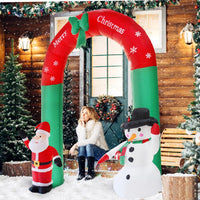 Arche géante père noël bonhomme de neige gonflable jardin cour arche de noël
