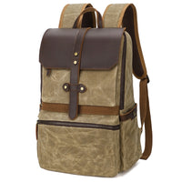 Waterproof Batik Canvas & Leather Men's Backpack
