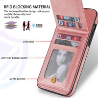 Card Holder Leather iPhone Case Photo Frame Magnetic Snap Protective