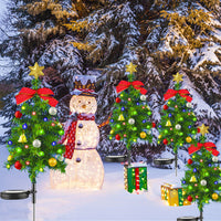 Iluminación solar al aire libre del suelo del árbol de Navidad
