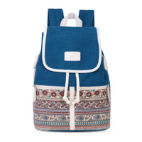 College style women's canvas retro backpack
