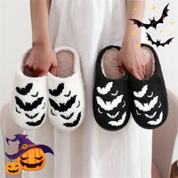 Bat Slippers Halloween Indoor House Shoes For Women Men Soft Plush Cozy
