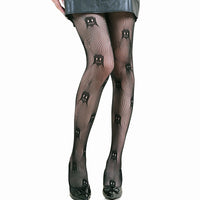 Halloween Spider Web Leopard Print Fishnet Stockings