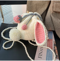 Crochet Bunny Wool Shoulder Bags
