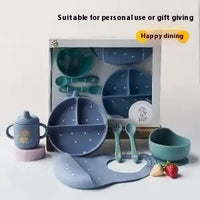 Children's Tableware Set Solid Food Bowl Spoon Baby Gift Package
