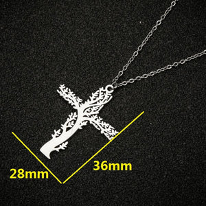 Tree Of Life Necklace Ladies Cross Clavicle Chain Jewelry