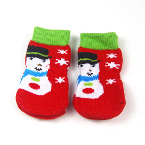 Christmas Snowman Dog Socks