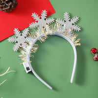 Bandeau de cheveux de noël, bandeau lumineux, arbre de noël, flocon de neige, corne de cerf, lumière clignotante, couvre-chef, cadeau de joyeux noël
