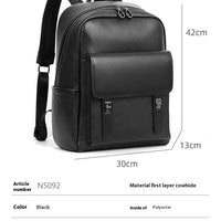 Large Capacity Business Travel Men's Leather Backpack