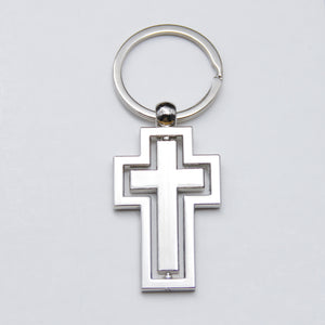 Porte-clés croix en métal