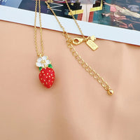Strawberry Flower Gold-plated Necklace