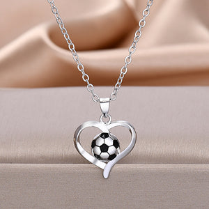 Women's Fashion Heart-shaped 18K Football Necklace