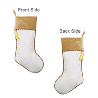 White Gold Velvet Christmas Stockings
