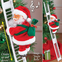 Climbing Ladder Electric Santa Claus Climbing Red Ladder Doll Toy
