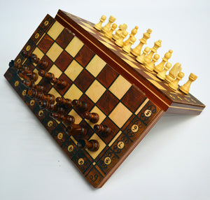 Wooden Magnetic 3 In 1 Chess Set  Folding