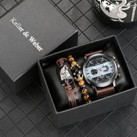 Men's Quartz Watch  Bracelet Gift Set Box