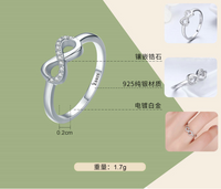 Sterling Silver & Gemstone Infinity Ribbon Ring
