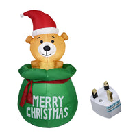 Inflatable Luminous Puppy Christmas Gift Bag Outdoor Decoration
