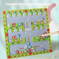 Magnetic Letters Matching Walking Parking Maze Letters Early Cognitive Education Educational Toys
