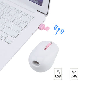 Ratón silencioso inalámbrico USB con cola bonita