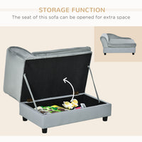Luxury Dog Bed For Small Dogs, Hidden Storage, Soft Foam Couch, Modern Pet Furniture, Gray
