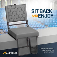 Alpcour Folding Reclining Stadium Seat With Back Support For Bleachers
