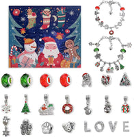 New Christmas Advent Countdown Calendar Gift Box DIY Bracelet
