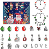 New Christmas Advent Countdown Calendar Gift Box DIY Bracelet