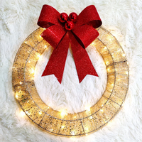 Luminous LED Wreath With Big Bowknot
