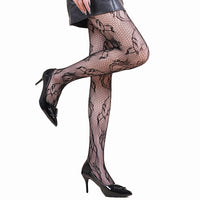 Halloween Spider Web Leopard Print Fishnet Stockings
