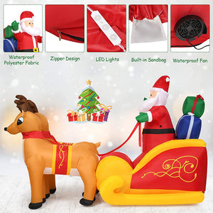 Christmas Inflatable Garden Decoration Santa Reindeer Sleigh