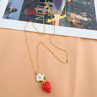 Strawberry Flower Gold-plated Necklace