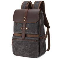 Waterproof Batik Canvas & Leather Men's Backpack
